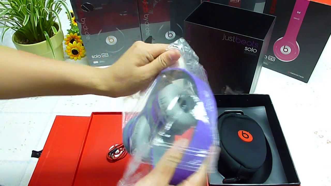 Monster Beats By Dr Dre Purple  Solo HD Headphones