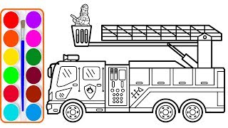 Xe cứu hỏa cho bé vẽ và tô màu | Dạy bé vẽ | Dạy bé tô màu | Fire truck drawing and coloring for kid