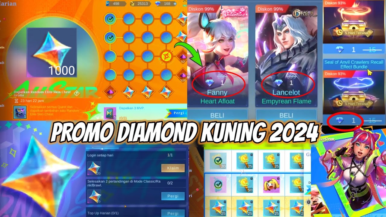 PROMO DIAMOND 2024 ! SKIN ALLSTAR GRATIS DAN BELI SKIN EPIC CUMA 1 DIAMOND BEBAS PILIH SENDIRI