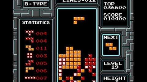 NES Tetris - B Type - Level 19 Height 3 Complete!