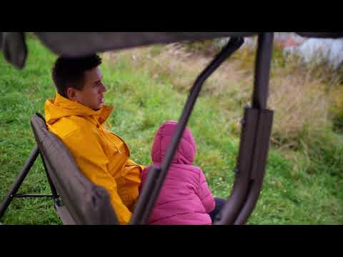 Гойдалка садова Bonro Relax коричнева 3-місна не розкладна 8000004, видео 1