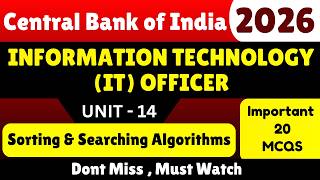 Sorting & Searching Algorithms MCQS | CBI SO IT Officer 2026 | IT Officer CBI SO 2026 Pdf | CBI SO