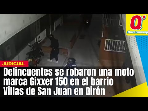 Delincuentes se robaron una moto en el barrio Villas de San Juan en Girón