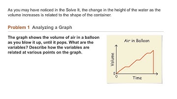 Algebra 1 4-1 Using Graphs to Relate Two Quantities: Problem 1 - Analyzing a Graph