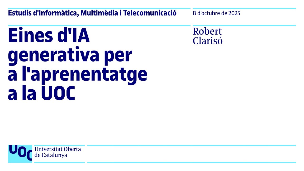 Eines d'IA generativa per a l'aprenentatge a la UOC
