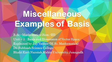 Lecture 11: Miscellaneous Examples, Unit-2, B.Sc. Sem.-3,Mathematics,BKNMU