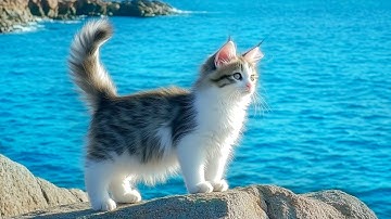 Beautiful Relaxing Music For Cat - Peaceful Harp Music That Cats Love - Relax With Ocean Wave Sound