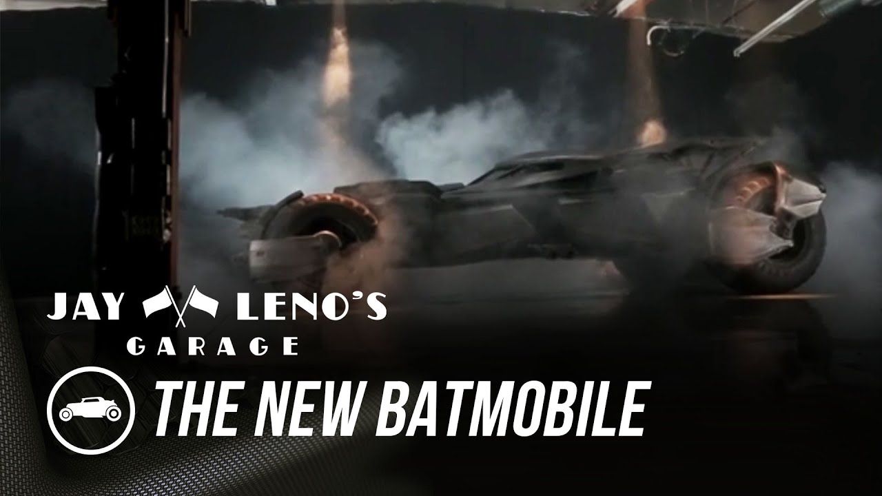 Jay Leno drives the Batmobile