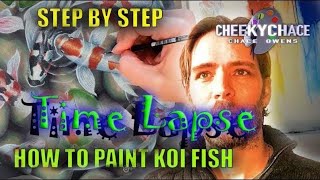 How to paint Koi fish with Acrylic and oil paint time lapse