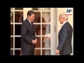 President Ronald Reagan and Soviet Union Foreign Minister Eduard Shevardnadze greet reporters in the