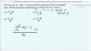 Algebra 1 #11 How to Solve Literal Equations Mathgotserved Explained steps NY Regents exam new york
