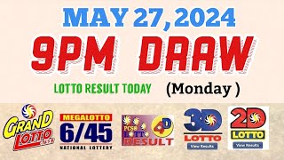 Lotto Result Today 9pm draw May 27, 2024 6\/55 6\/45 4D Swertres Ez2 PCSO#lotto