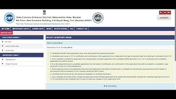 SCRUTINY MODE SELECTION First Year Architecture Admissions 2021-2022