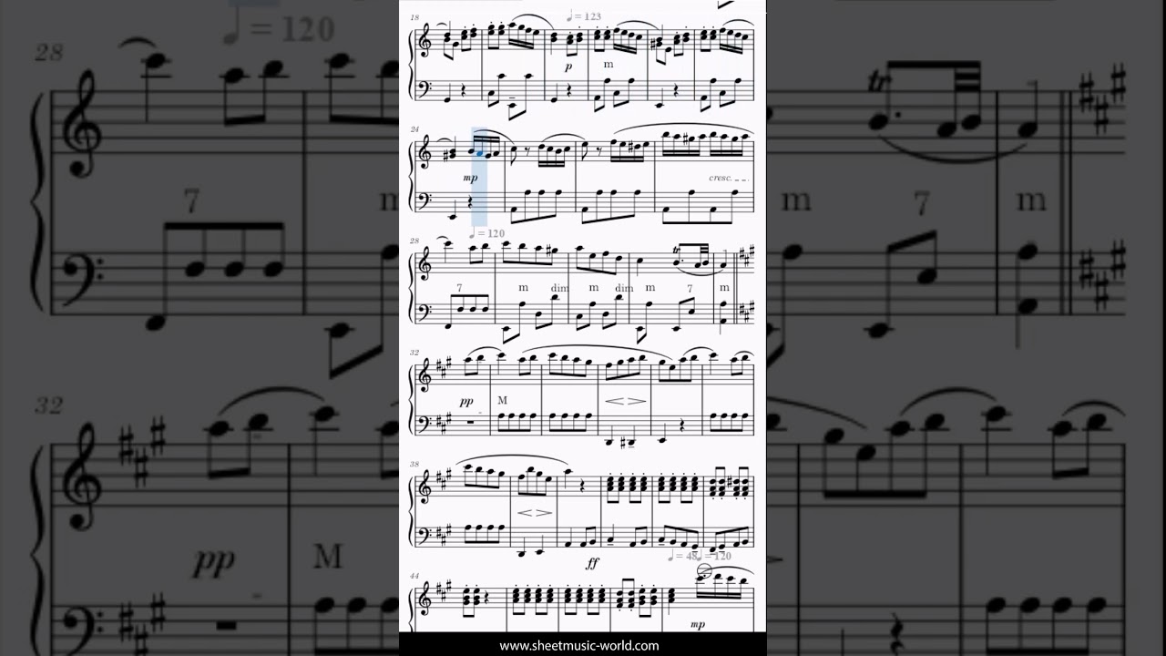 Turkish Rondo Accordion solo - Wolfgang Amadeus Mozart - (Sheets, Tutorial Piano)