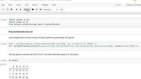 5 Ball Lottery Setup with Keras Python Jupyter Notebook