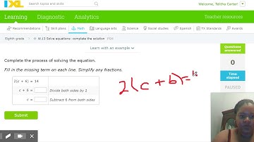 IXL | Solve equations: complete the solution | 8th grade math