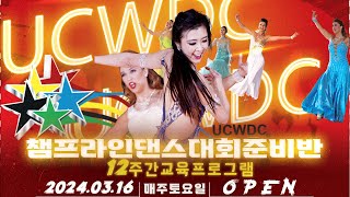 [챔프라인댄스] 2024 3/16일(토) UCWDC 국제라인댄스대회 준비과정 12주 집중트레이닝반 오픈!!