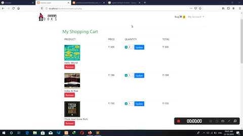Online Book Store in PHP | making cart page | part -28(Hindi)
