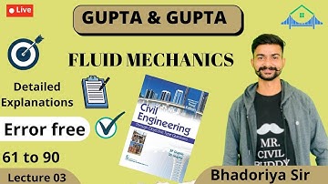 #3 Fluid Mechanics GUPTA AND GUPTA Error free Solution FM Question DFCCIL SSC JE RSMSSB JE JKSSB JE