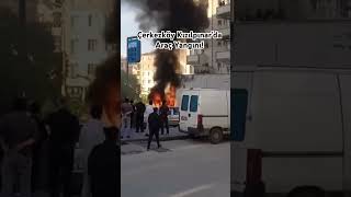 Çerkezköy Kızılpınarda Araç Yangını