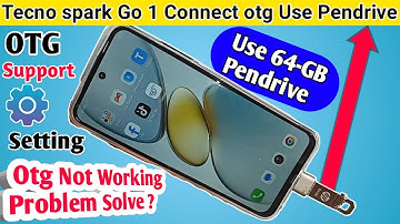 Tecno spark go 1 connect otg use pendrive // how to connect otg in tecno spark go 1
