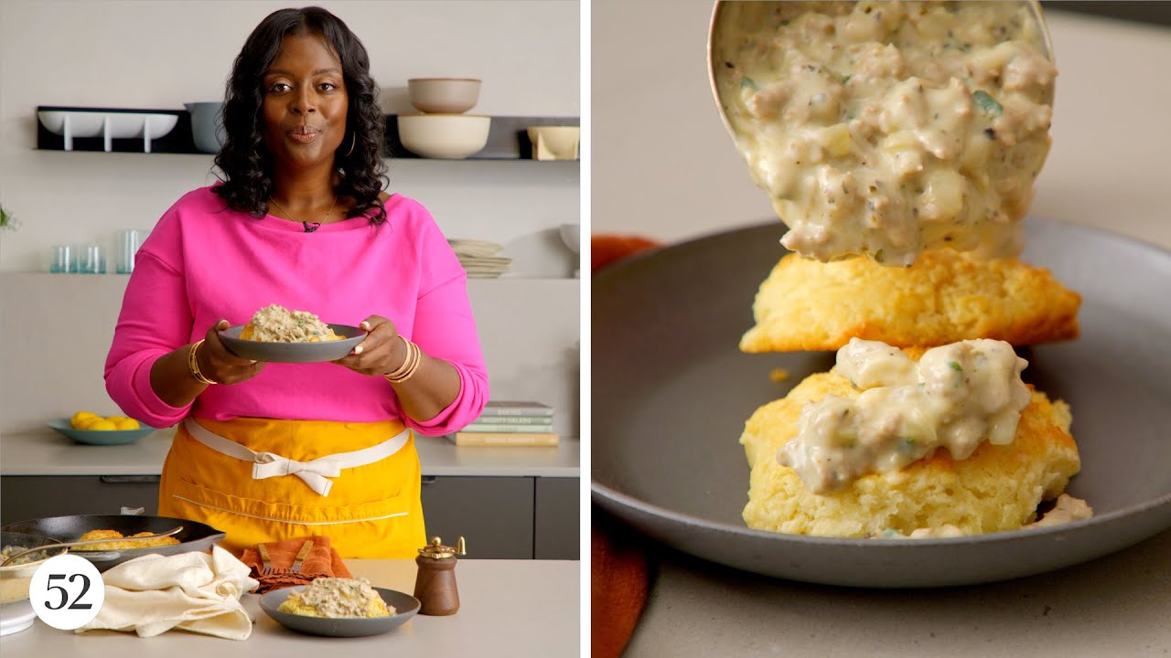 3-Ingredient Buttermilk Biscuits & Sausage Gravy | In The Kitchen With | Food52