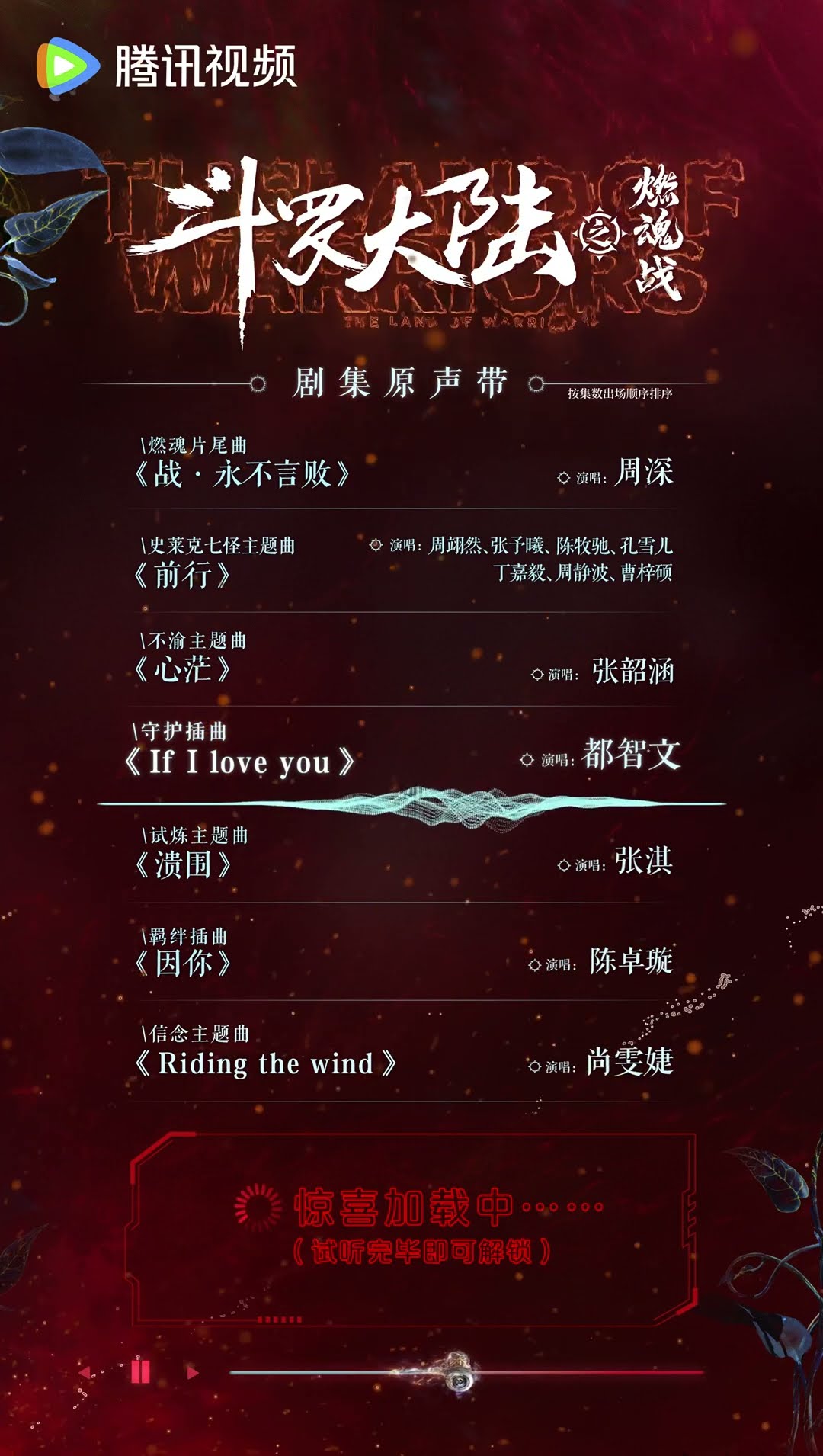 OST Lineup Preview?️ #斗罗大陆之燃魂战 #TheLandofWarriors #周翊然 #张予曦 #ZhouYiran #ZhangYuxi