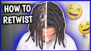 How To Retwist Dreadlock New Growth *DETAILED* By Yourself ?