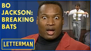 Bo Jackson Knows How To Break Bats...Does Dave? | Letterman