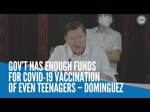 Gov’t has enough funds for COVID-19 vaccination of even teenagers – Dominguez