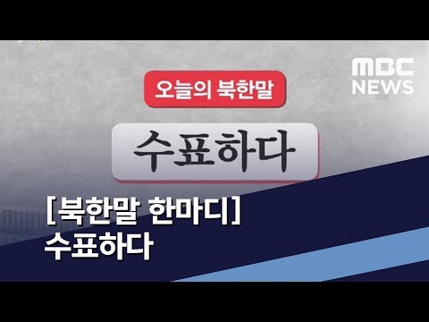 [북한말 한마디] 수표하다 / MBC 통일전망대 (2019년 4월 13일)