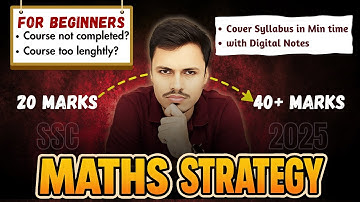 MATHS STRATEGY FOR BEGINNERS | SSC CGL STRATEGY 2025 | MATHS MANIA