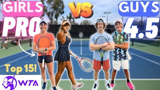 GUYS vs GIRLS! Doubles w/WTA #15 Pro!