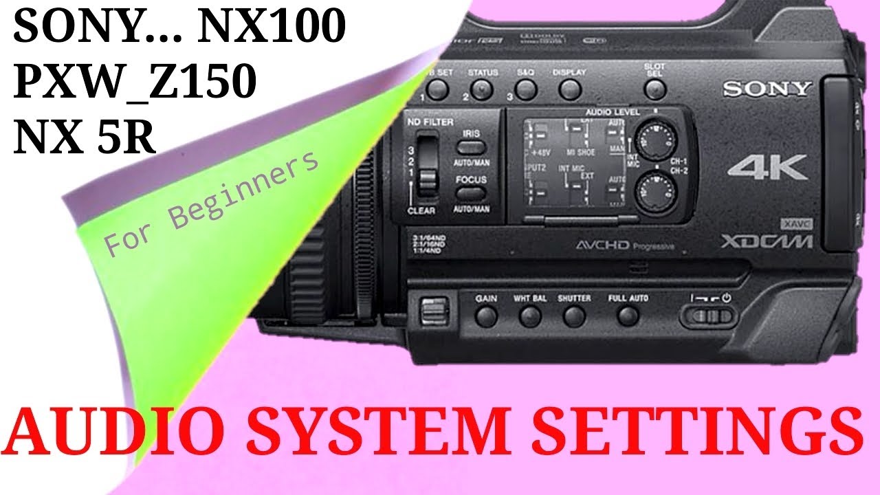 Sony PXW_Z150 Camera Audio Settings Sony NX100, NX 5R Audio System