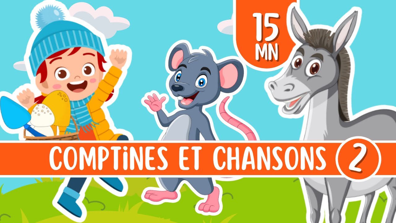 15 mn de comptines Pomme de reinette, Mon âne, Une poule sur un mur par Les Mômeries