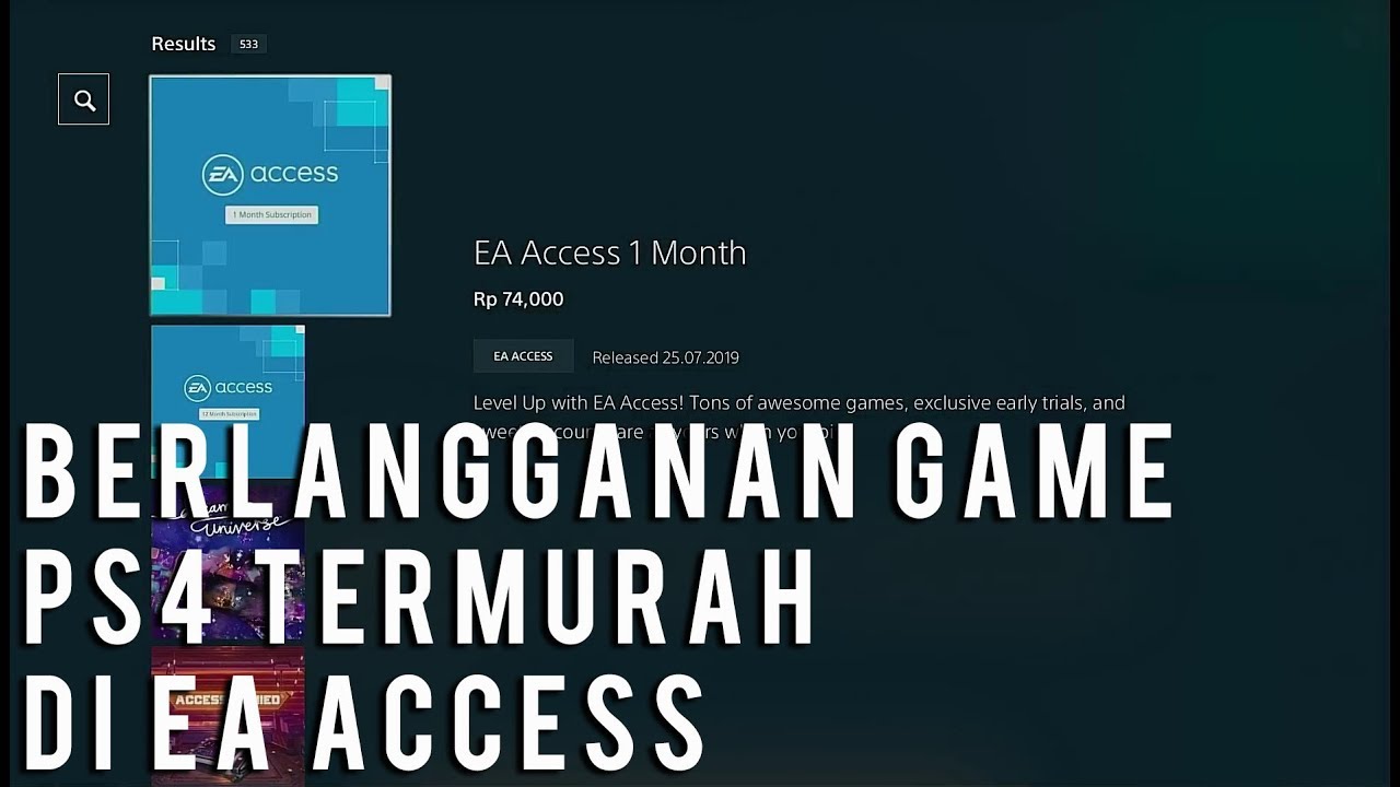 Cara berlangganan EA ACCESS di PS4 - YouTube