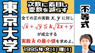 【東大1995】不等式の有名問題｜大学入試 数学 過去問