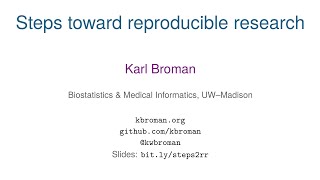 Steps toward reproducible research