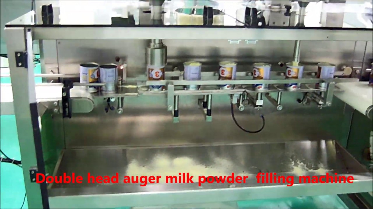 China factory double head auger filling machine can milk powder filler can sealing Packaging Machine