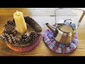 トイレットペーパーの芯で編む"鍋敷き"・簡単 編み物・毛糸・可愛い❤︎DIY/tutorial/Pot stand/Knitting/easy❤︎手仕事#599