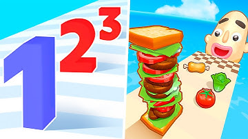 Sandwich Runner ⚔️ Number Master - All Levels Gameplay Walkthrough Android & IOS - NEW APK GAMES!