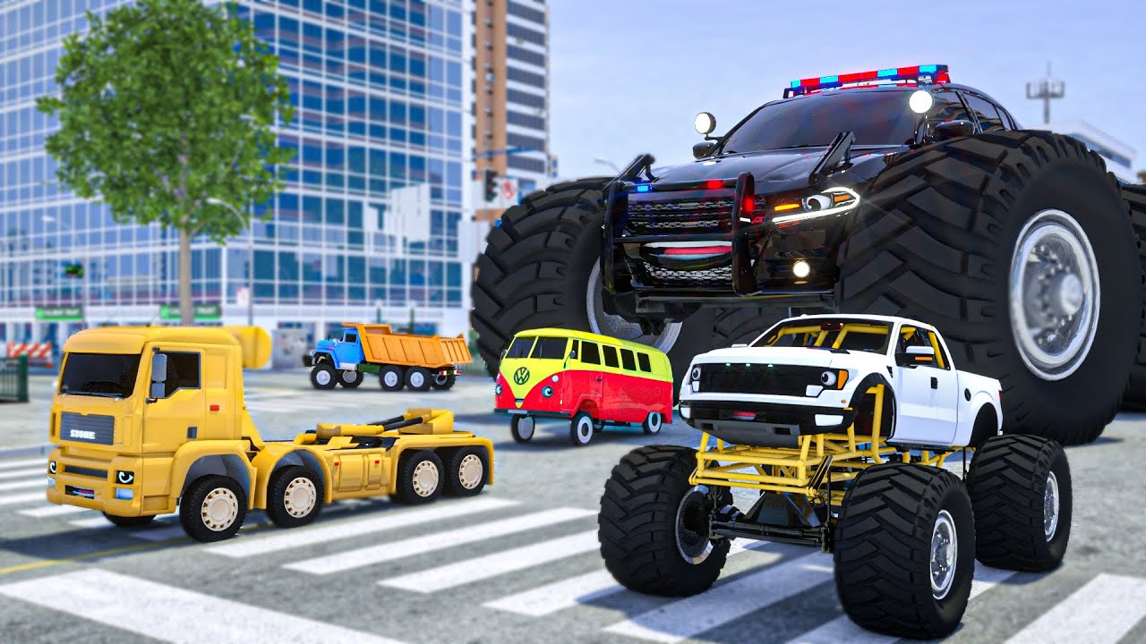 ⁣Fire Truck Frank Helps Taxi | Monster Truck was Eaten by an Alien | Wheel City Heroes (WCH)