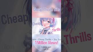 ♪ Sia - Cheap Thrills (Nightcore/Sped-Up) HITS 1 MILLION VIEWS #shorts #sia #cheapthrills #1million