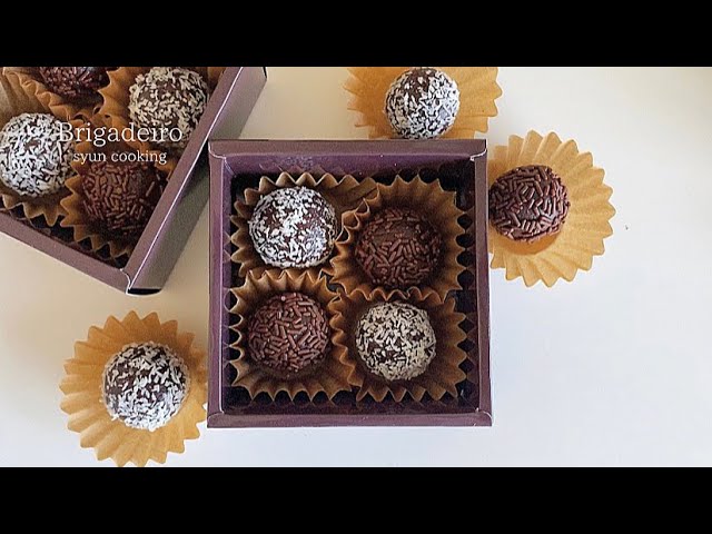 大量生産 材料4つ 濃厚生チョコトリュフ作り方 ブリガデイロ ラッピング Brigadeiro 부리가데이로 Youtube