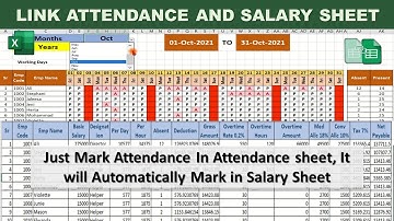 How to link Attendance Sheet with Salary Sheet | Salary with Attendance | VLOOKUP | Excel Tutorial