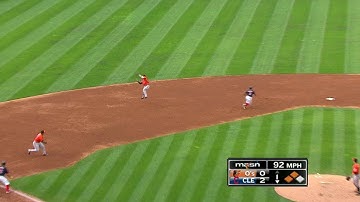 BAL@CLE: Machado makes a leaping catch to rob Uribe