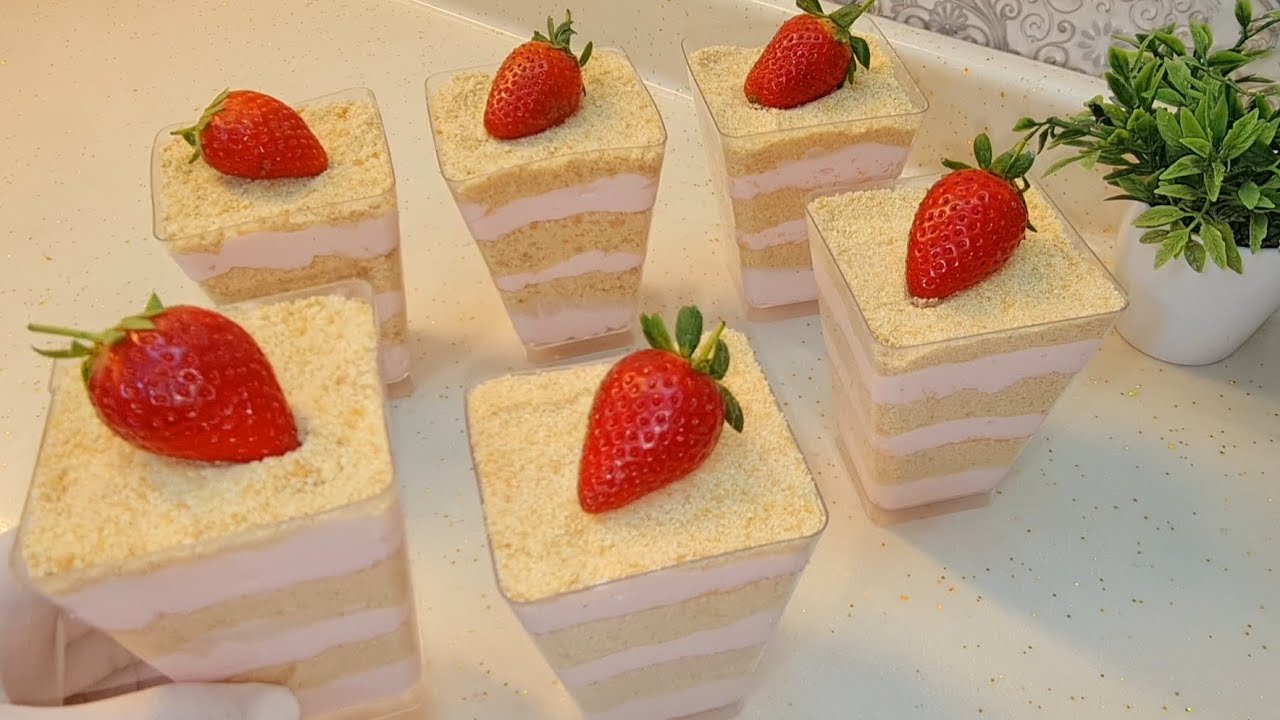 حلا كاسات بارد ( تراب الملوك) 🍨اسهل تحلية بعد الفطور 