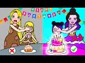 WOW! Surprising Birthday Party! - Rich Mother and Poor Rapunzel Story | Paper Dolls Story Animation