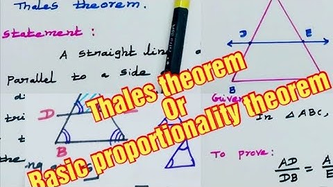 Tn samacheer 10th maths theorem 1/Basic proportionality theorem (BPT) or Thales theorem.