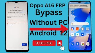 Oppo A16 frp bypass without pc || Oppo A16 gmail remove without, google account bypass, gmail bypass